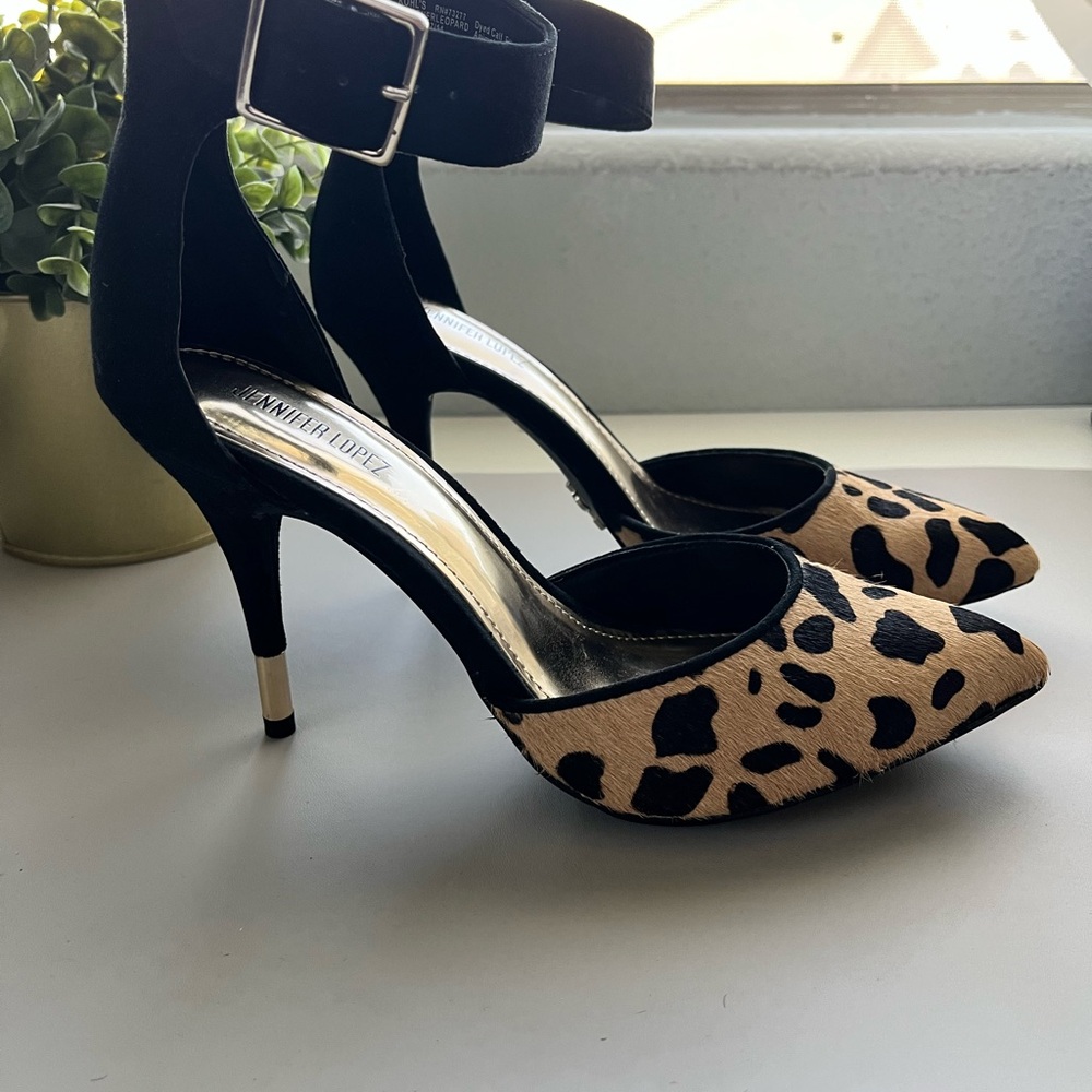 Leopard Print Ankle Strap Heels